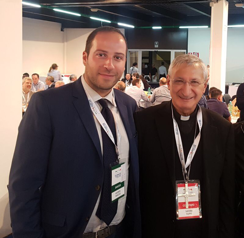 Francesco Augurusa e l'arcivescovo Filippo Santoro