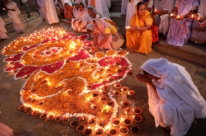Indian widows celebrate Diwali festival in Vrindavan