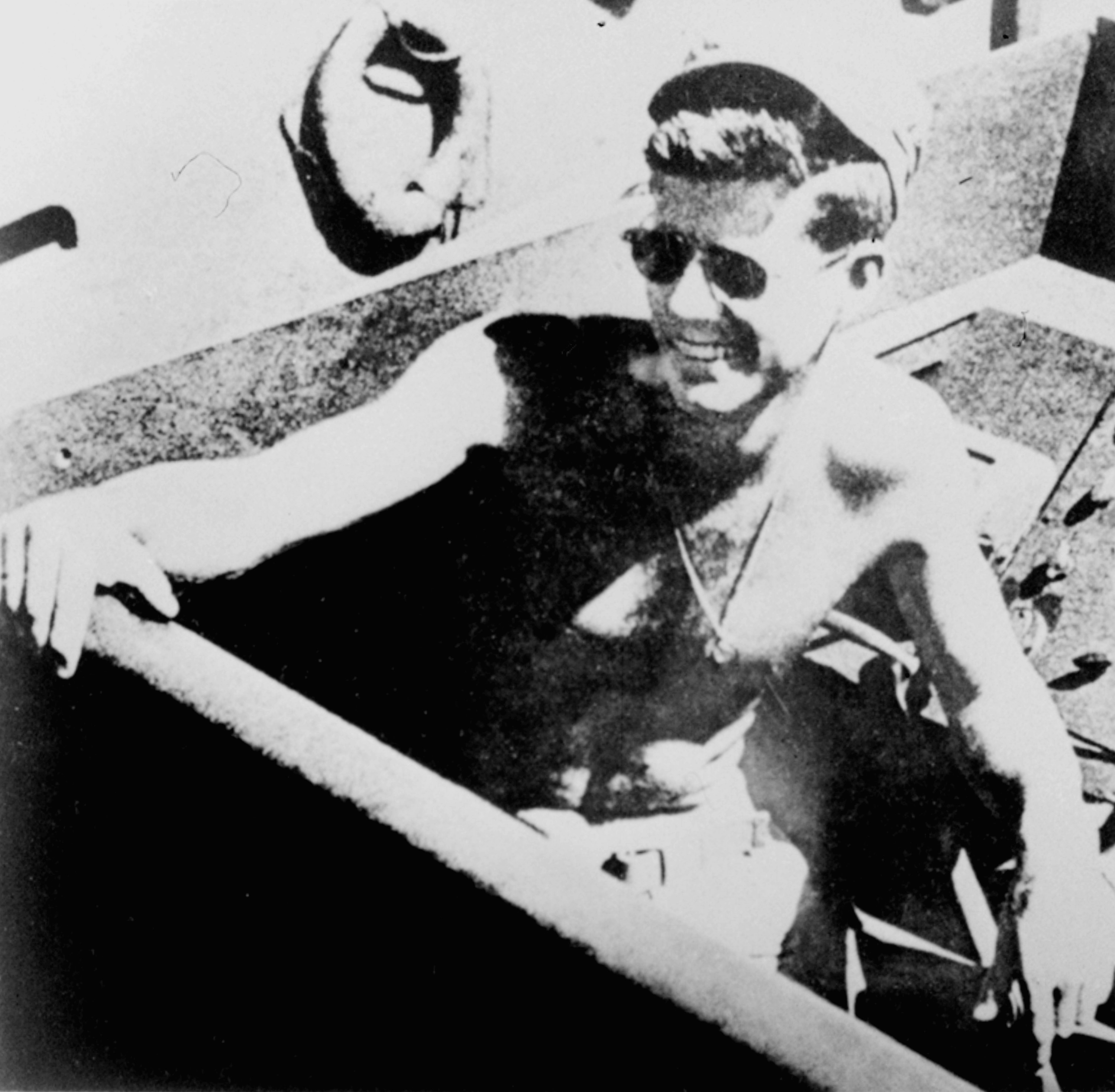 Lt. John F. Kennedy, skipper of PT boat 109, is shown relaxing in the South Pacific, 1943.  (AP Photo)