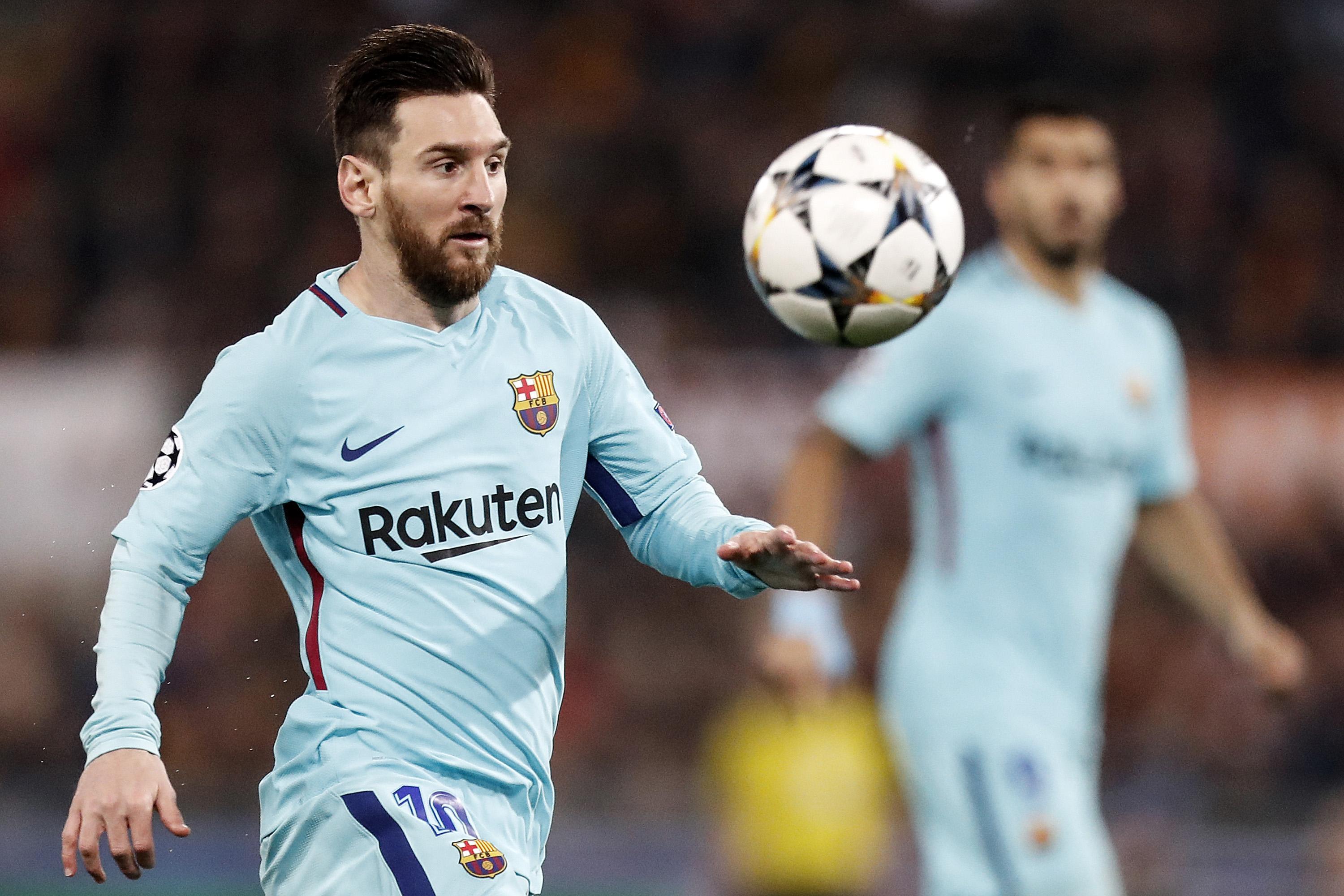 Lionel Messi in action during Champions League quarter-final second leg soccer match between AS Roma and FC Barcelona at the Olimpico Stadium, Rome, Italy, 10 April 2018. ANSA/RICCARDO ANTIMIANI