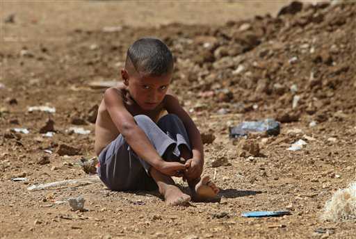 Bambino siriano rifugiato in Libano