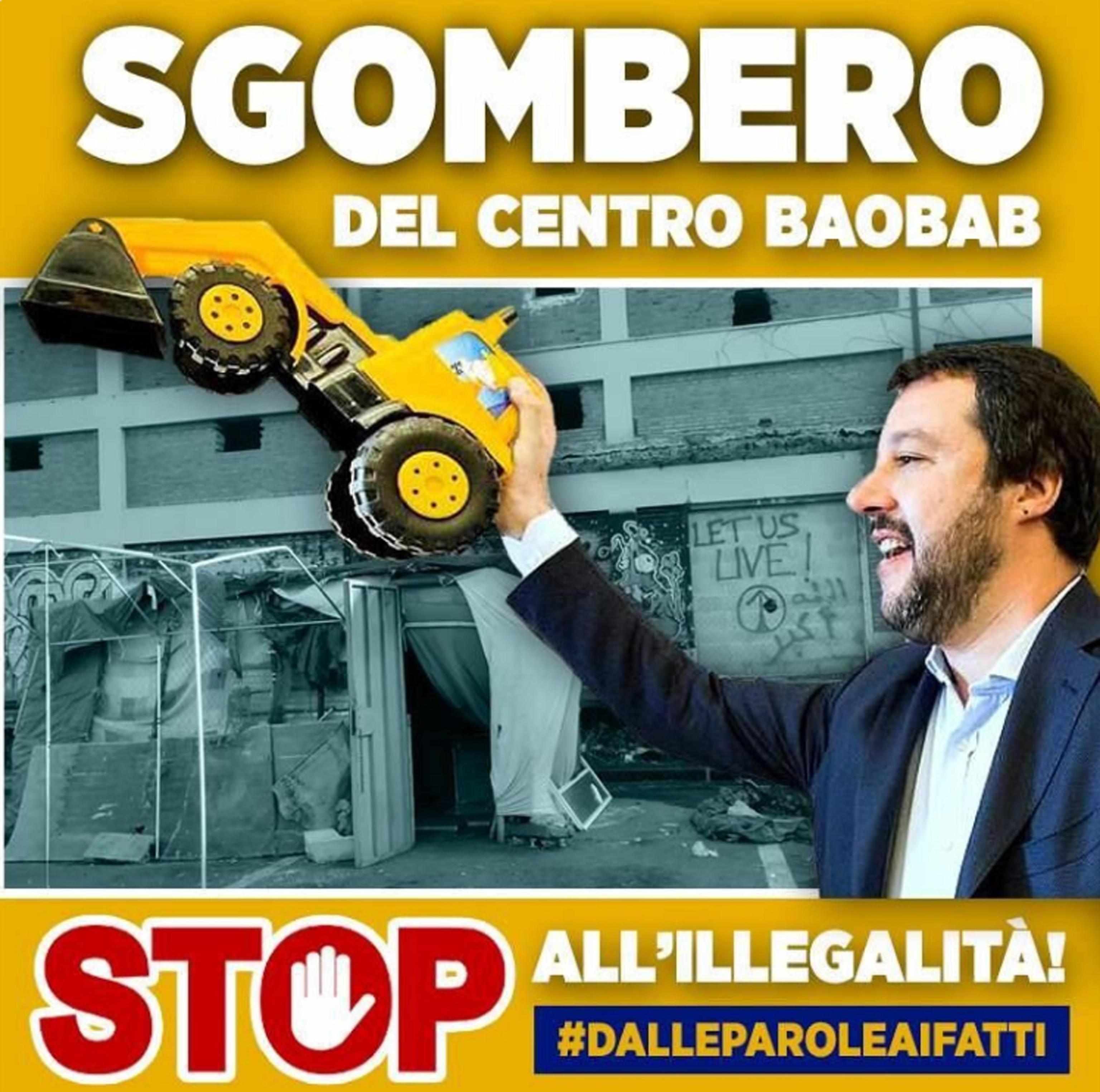 Una foto tratta dal profilo Twitter del vicepremier e ministro dell'Interno Matteo Salvini. 
