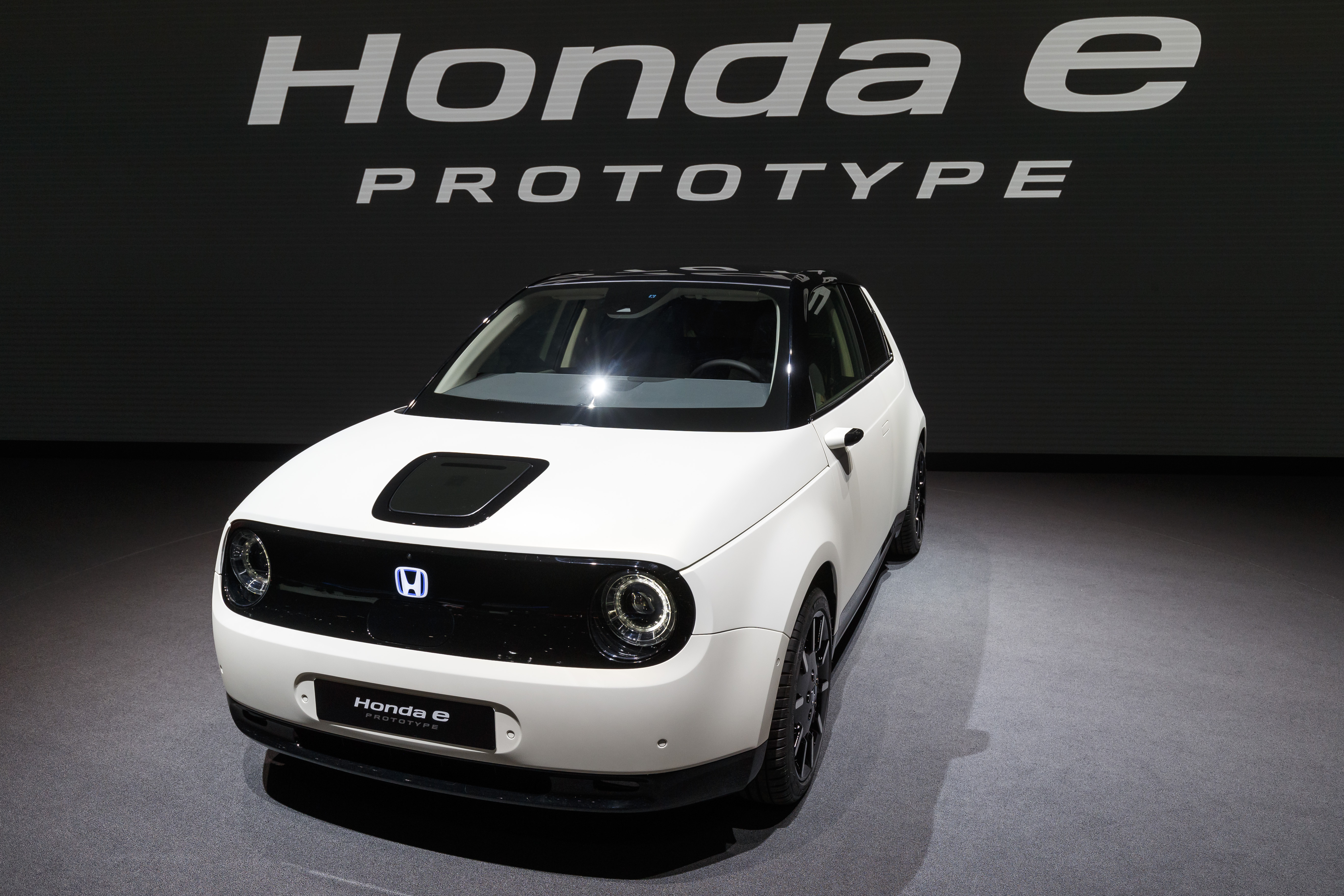 The new Honda E Concept is presented during the press day at the 89th Geneva International Motor Show in Geneva, Switzerland, Wednesday, March 6, 2019. The Motor Show will open its gates to the public from 7 to 17 March presenting more than 180 exhibitors and more than 100 world and European premieres. (Cyril Zingaro/Keystone via AP)