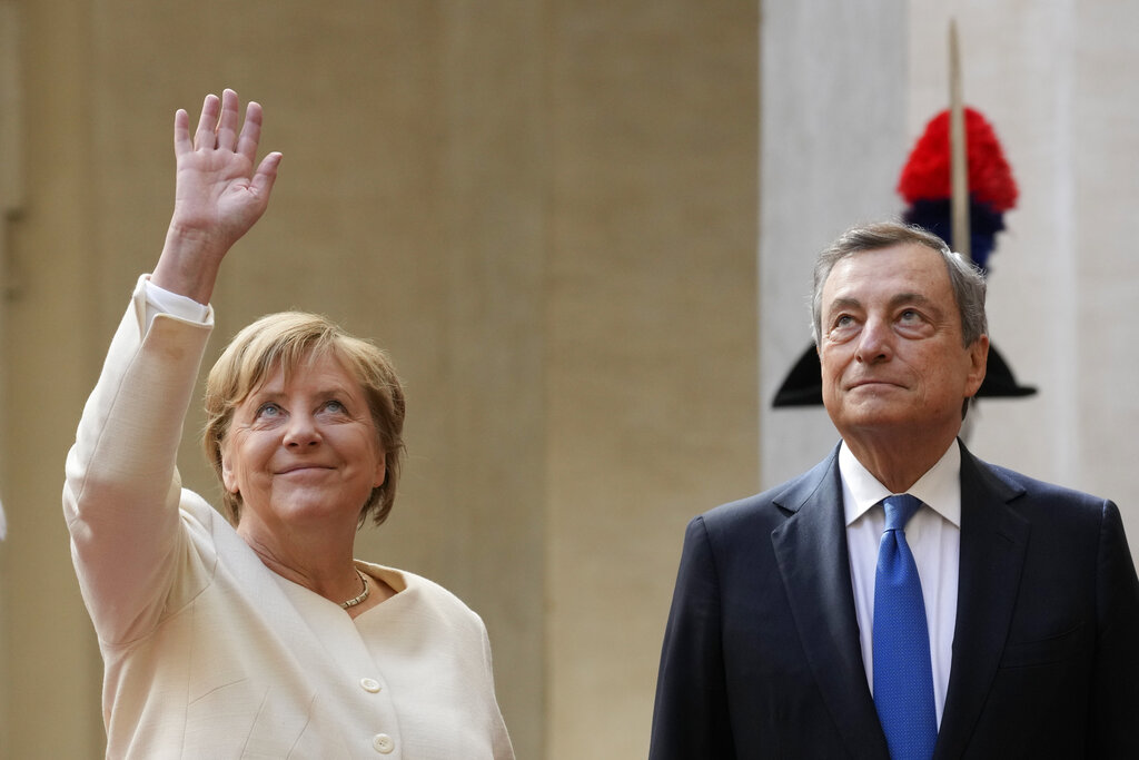Angela Merkel in visita a Roma, 7 ottobre 2021