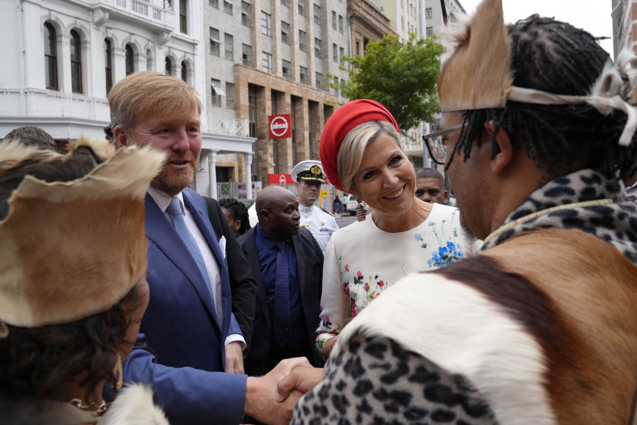 King Willem Alexander and Queen Maxima of the Netherlands arrive at the Iziko Slave Lodge museum in Cape Town during their state visit to South Africa, Friday, Oct. 20, 2023. The king and queen of the Netherlands were confronted by angry protesters in South Africa on a visit Friday to a monument that traces part of their country's involvement in slavery as a colonial power 300 years ago. (AP Photo/Nardus Engelbrecht)


Associated Press/LaPresse
Only Italy and Spain