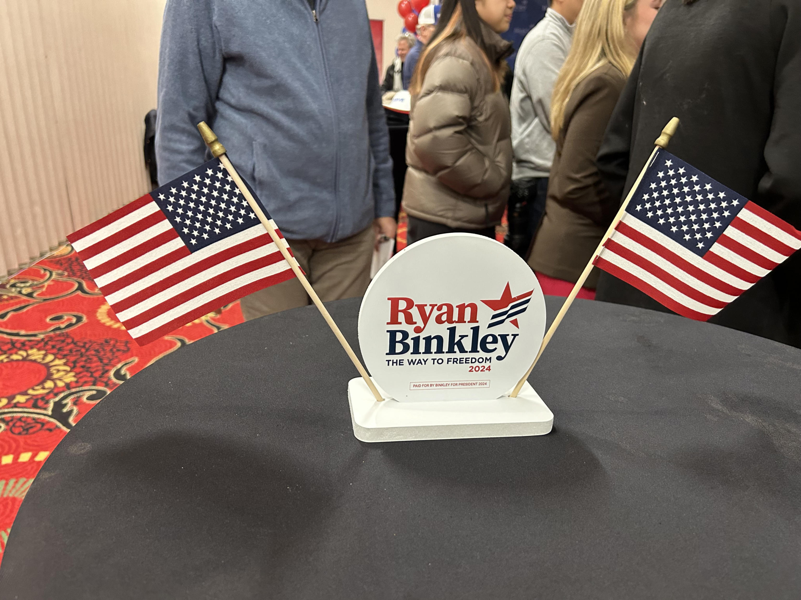 Un momento del convegno di Ryan Binkley in Iowa, 14 gennaio 2024.
ANSA/ SERENA DI RONZA