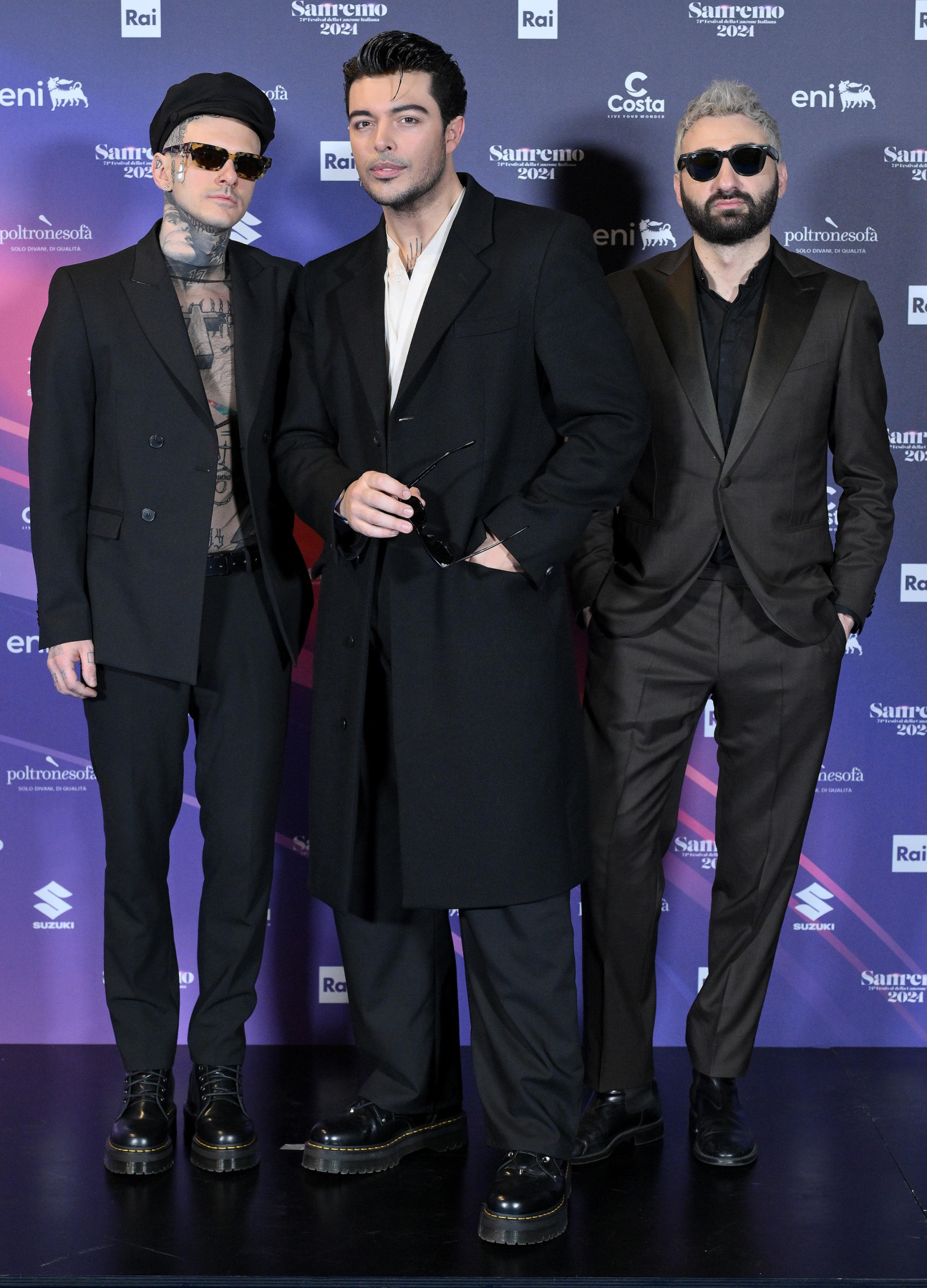 Italian band The Kolors pose during a photocall on the occasion of the 74th Sanremo Italian Song Festival, in Sanremo, Italy, 06 February 2024. The music festival will run from 06 to 10 February 2024.  
ANSA/ETTORE FERRARI
