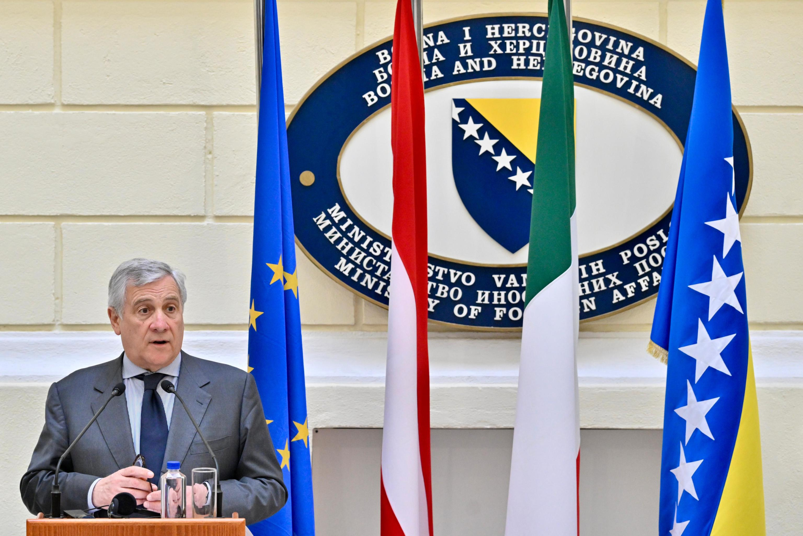 Tajani, al lavoro con l'Onu per aumentare gli aiuti a Gaza. (Foto ANSA/ALESSANDRO DI MEO)