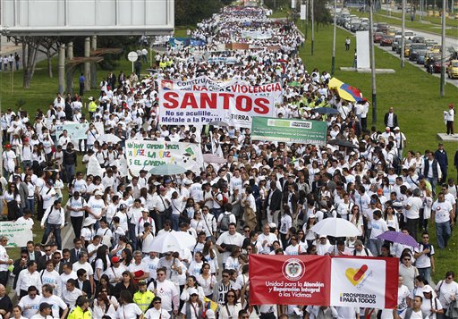 Marcia per la pace a Bogotà