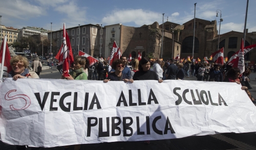 Insegnanti in piazza a Roma