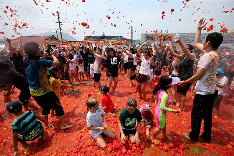Festival del pomodoro in Corea del Sud