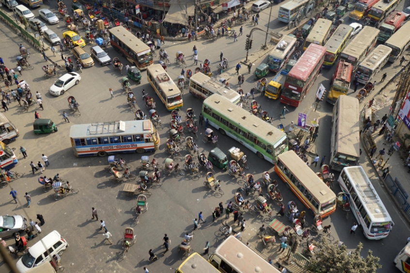 Traffico bloccato a Dhaka