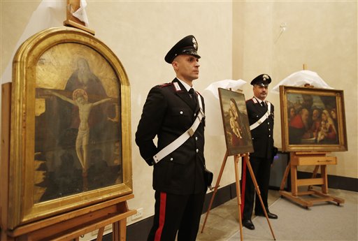 I tre dipinti rientrati in Italia