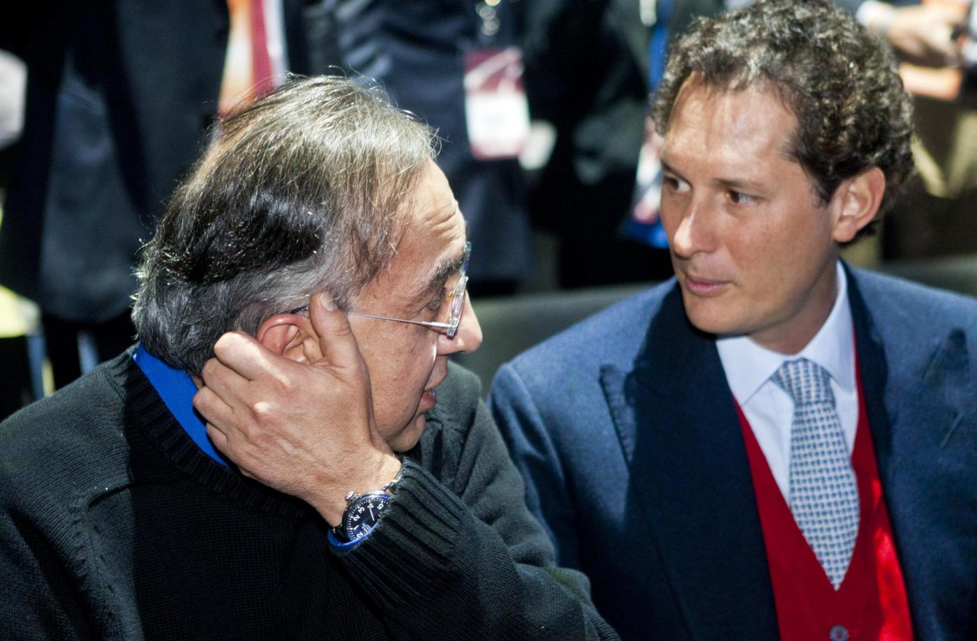 John Elkann e Sergio Marchionne al Salone dell'auto di Detroit