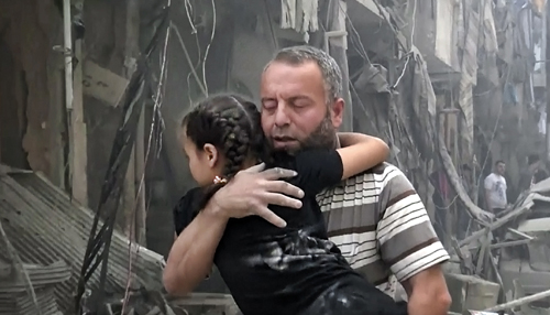 Scena di guerra ad Aleppo