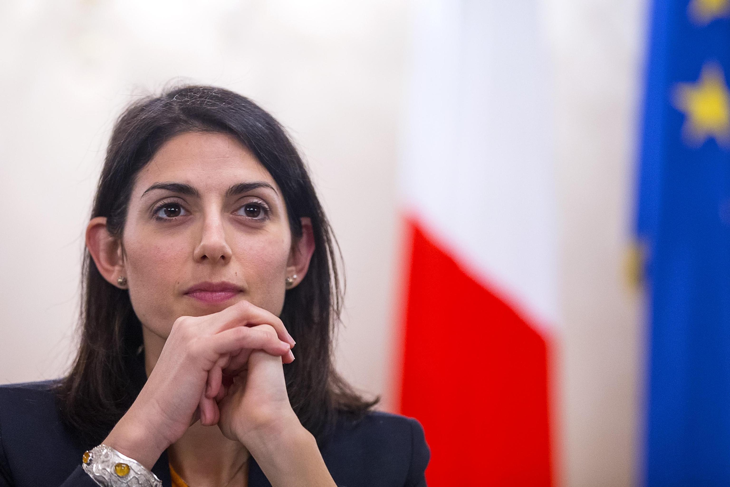 Rome's Mayor Virginia Raggi looks on during the press conference at the end of the meeting of the Provincial Committee for Public Order and Safety in Rome, Italy, 21 December 2016. ANSA/ANGELO CARCONI
