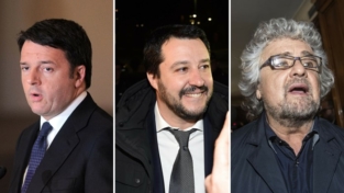 La corsa al 40% di Renzi, Grillo e Salvini