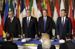 Jean-Claude Juncker, Antonio Tajani, Paolo Gentiloni, Donald Tusk