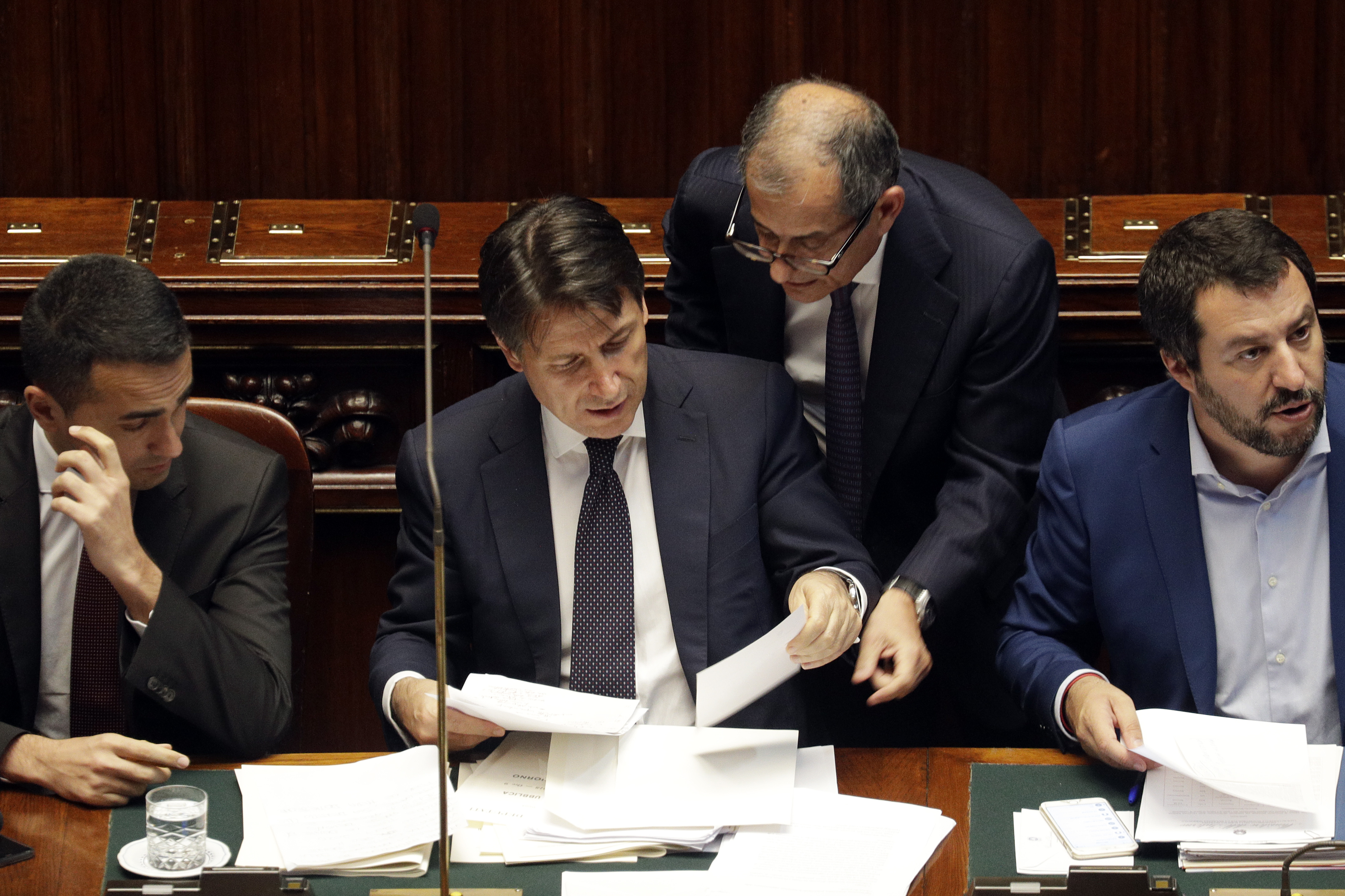 Di Maio, Salvini, Conte e Tria