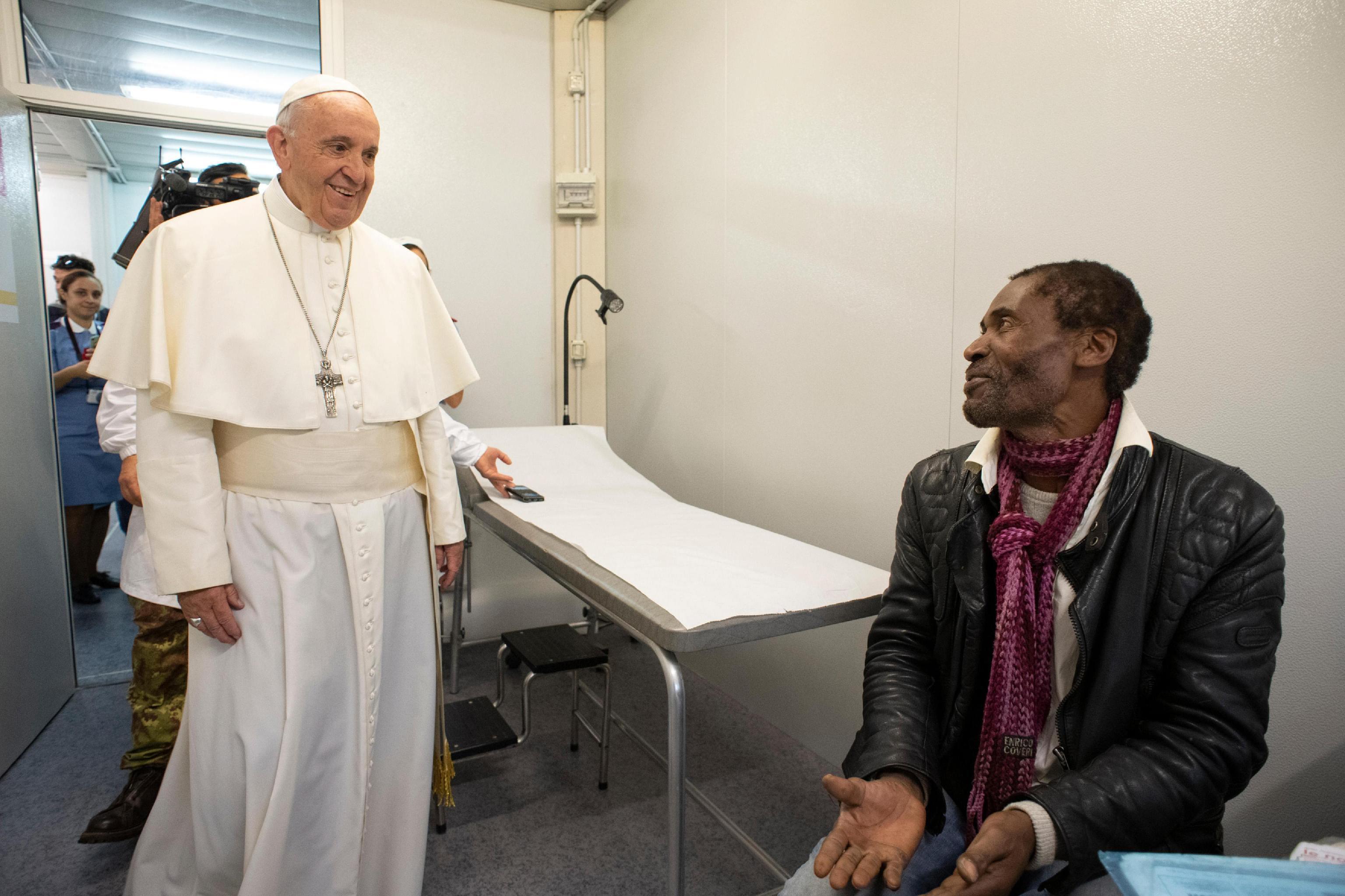 Pope Francis visits health facility initiative in Saint Peter's Square