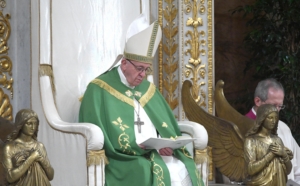 Pope Francis celebrates a Vespers' service