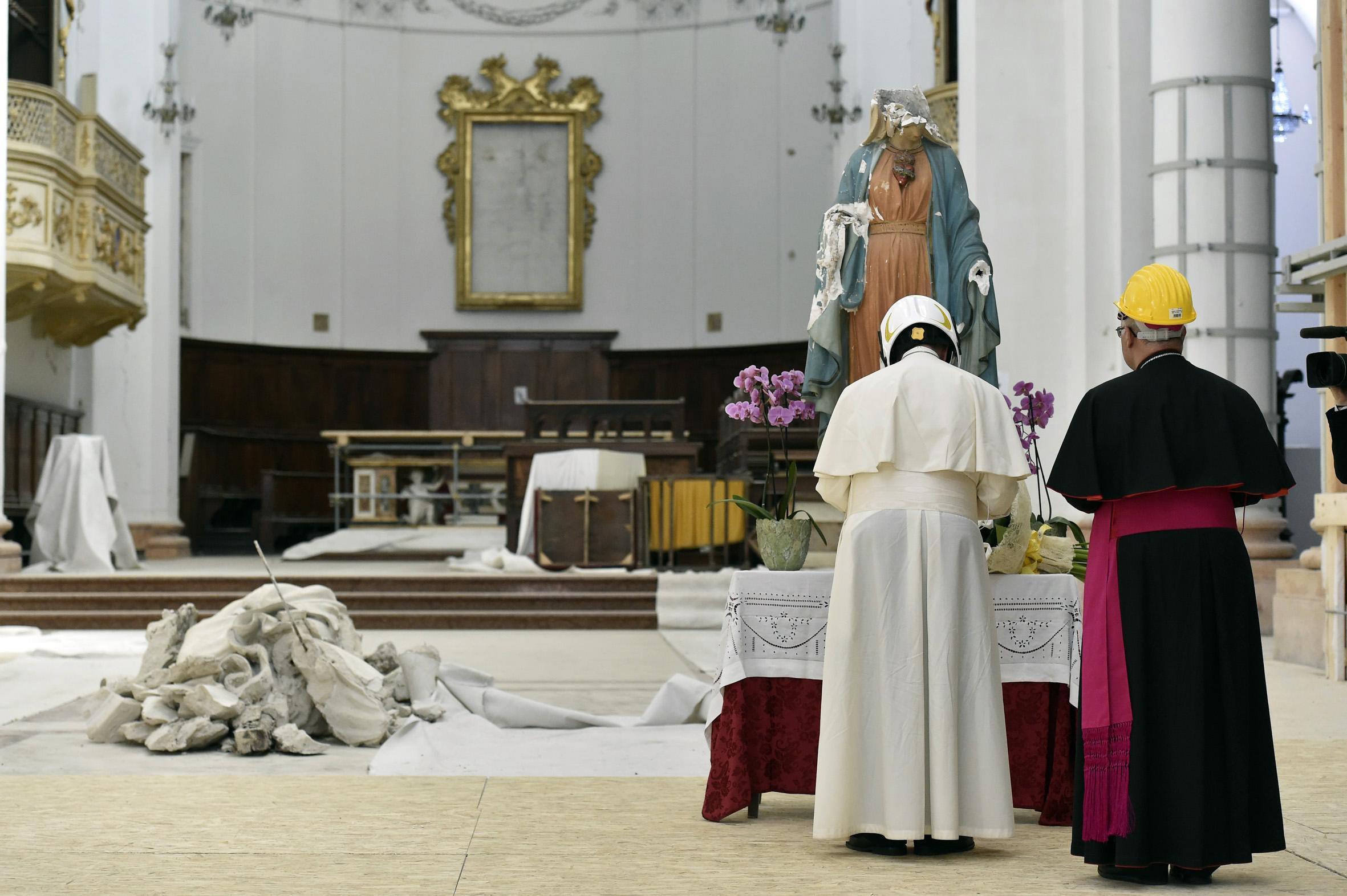Pope Francis visits the church of Santa Maria in Via