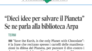 10 idee per salvare il Pianeta sul «Corriere dell’Umbria»