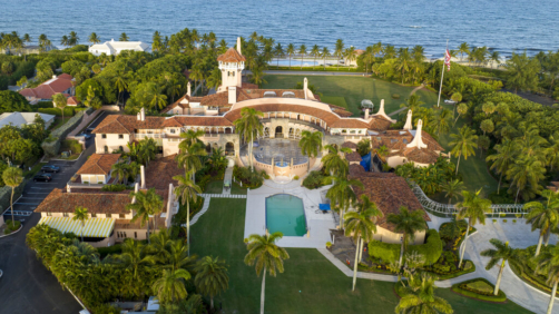 CORRECTS DAY OF WEEK TO WEDNESDAY, NOT TUESDAY -  An aerial view of President Donald Trump's Mar-a-Lago estate is seen Wednesday, Aug. 10, 2022, in Palm Beach, Fla. The FBI searched Trump's Mar-a-Lago estate as part of an investigation into whether he took classified records from the White House to his Florida residence, people familiar with the matter said Monday. (AP Photo/Steve Helber)