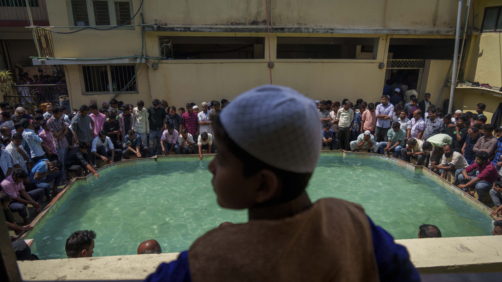 Nepalese Muslims perform ablution before prayer during the first day of Ramadan in Kathmandu, Nepal, Friday, March 24, 2023. Muslims throughout the world are marking the month of Ramadan, the holiest month in the Islamic calendar during which devotees fast from dawn till dusk. (AP Photo/Niranjan Shrestha)