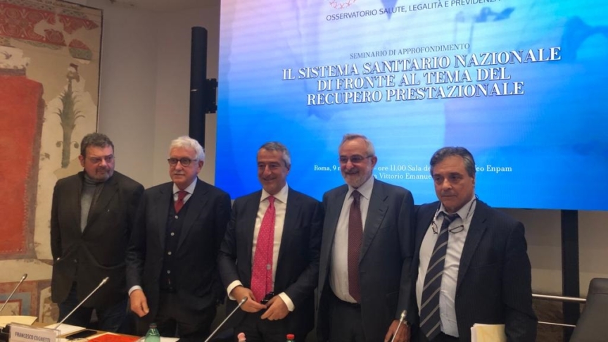 Da sinistra Pierluigi Bartoletti, Francesco Cognetti, Nino Cartabellotta, Filippo La Torre e Alberto Baldazzi. Foto di Sara Fornaro