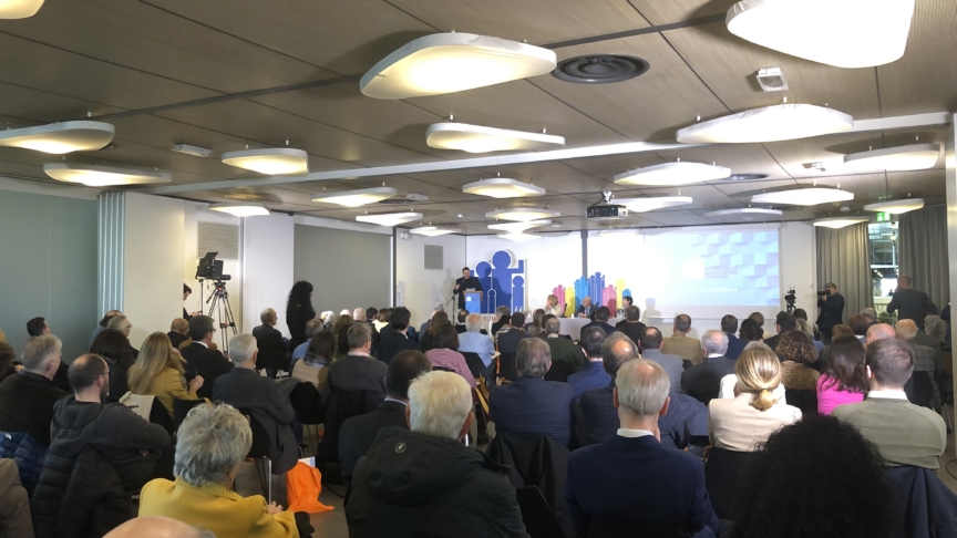 Intervento del presidente uscente Gigi De Palo all'assemblea del Forum nazionale delle Associazioni familiari. Foto di Sara Fornaro