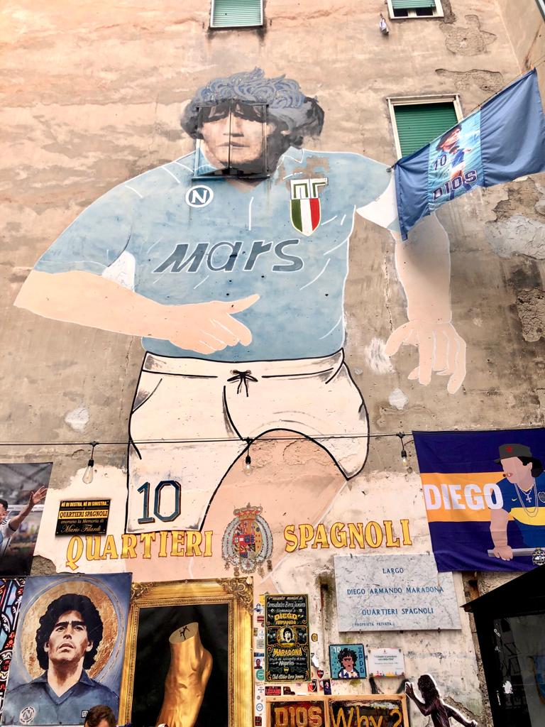 Murales per Maradona nei Quartieri spagnoli, Napoli. Foto di Sara Fornaro