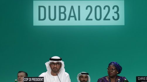 COP28 President Sultan al-Jaber, left, attends the opening session at the COP28 U.N. Climate Summit, Thursday, Nov. 30, 2023, in Dubai, United Arab Emirates. (AP Photo/Peter Dejong)Associated Press/LaPresseOnly Italy and Spain