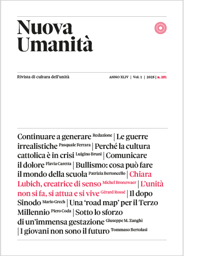 Copertina rivista Nuova Umanità numero 251 (Città Nuova).