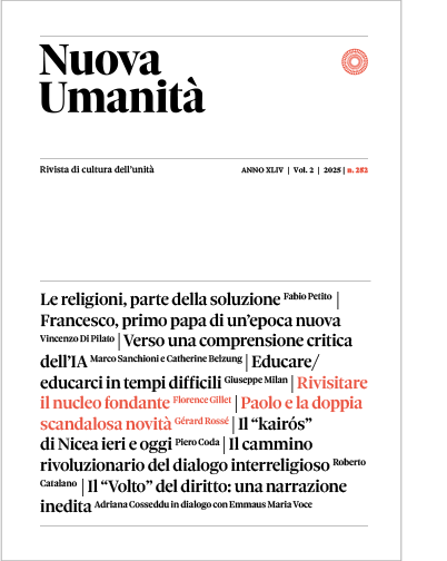 Copertina rivista Nuova Umanità numero 252 (Città Nuova).